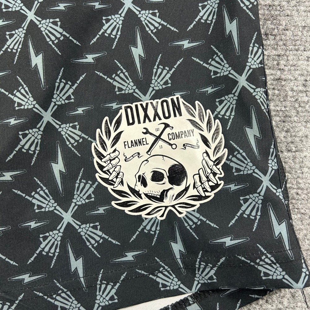 Dixxon Board Shorts Mens 42 Black Skeleton Rock Hands Lightning Bolt Swim Trunks